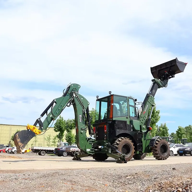Compact Telescopic Backhoe Loader Machine Retroexcavadora 2500kg Load 4m Compact Front Loader High Efficiency Backhoe Loader