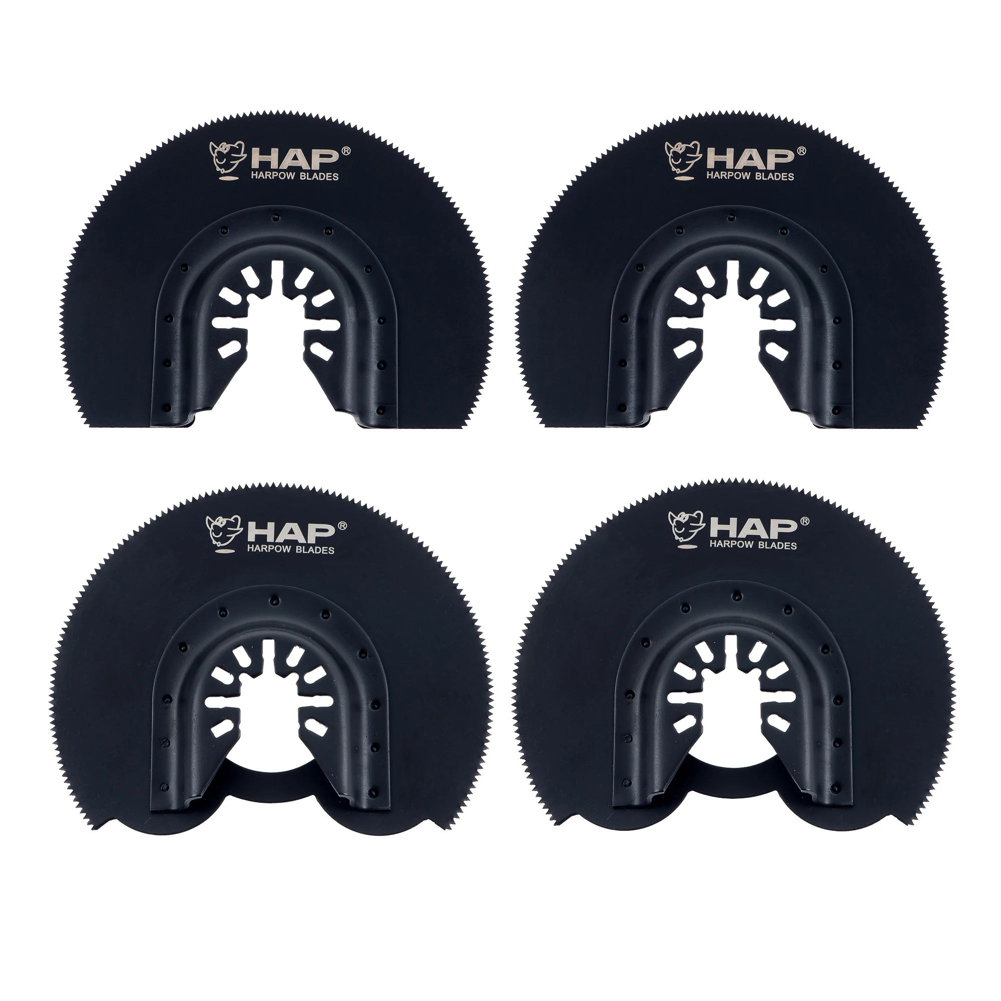 

4PCS Universal Quick-Fit Oscillating Multi Tool Blades Half Moon HCS Saw Blade Multifunctional Cutting Disc For Wood PVC Cutting