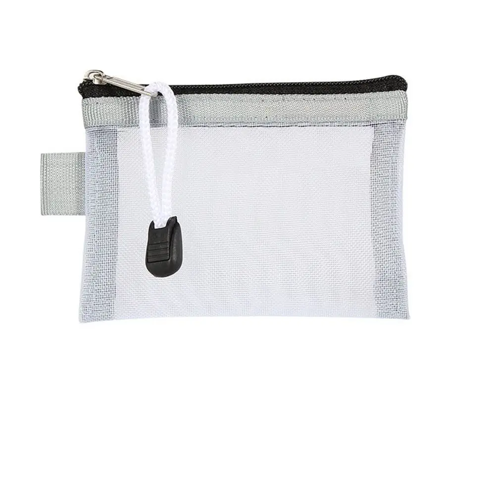 

Lipstick Bags Mesh Cosmetic Bag Organizer Case Nylon Small Coin Purse ID Credit Card Holder Mesh Storage Bags Mini Zipper Pouch