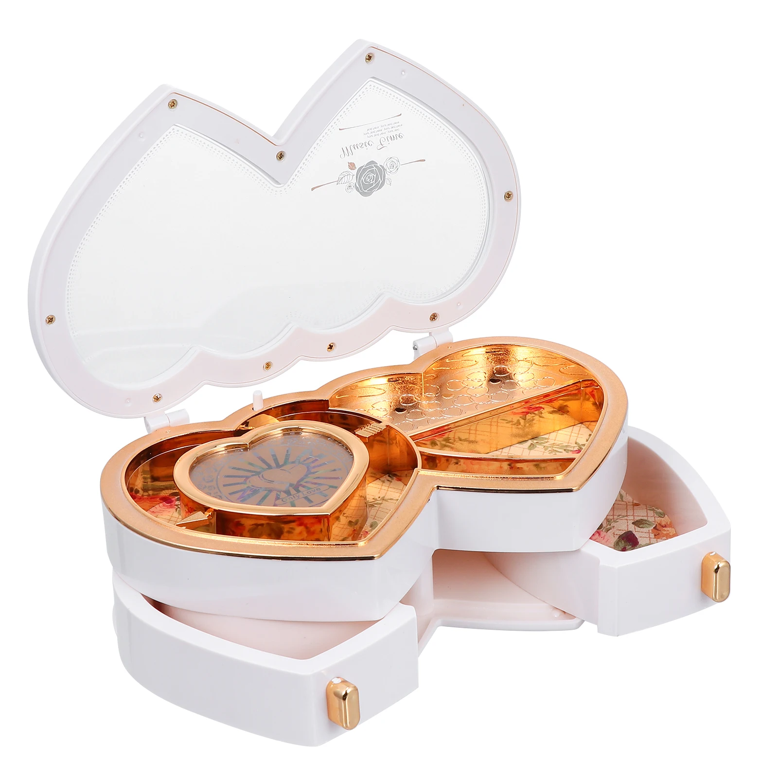 

Music Jewelry Box Rotating Valentine's Day Gift Girl Chic Wood Bed Table Decoration