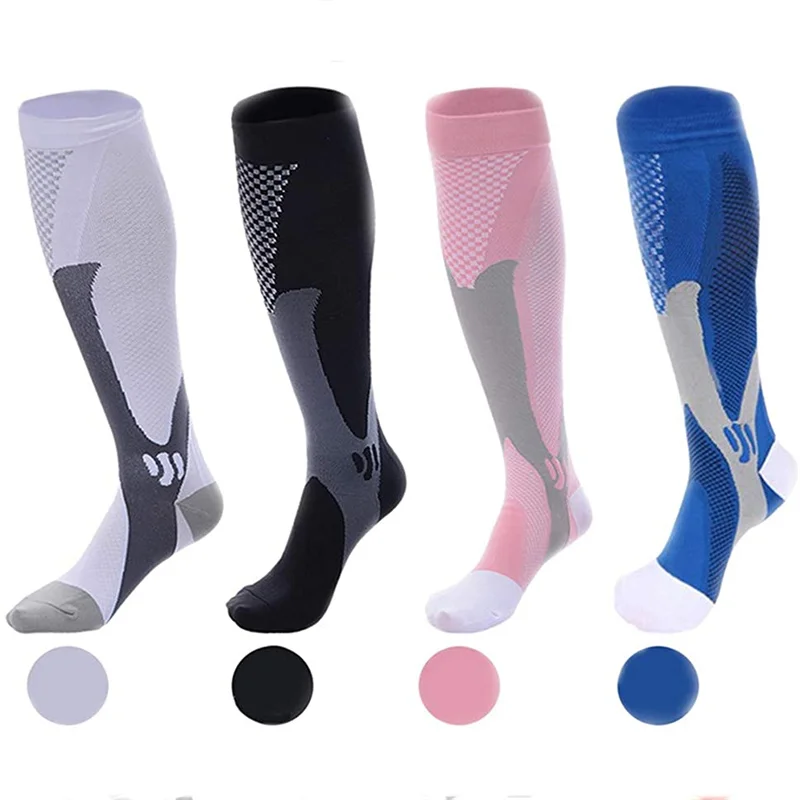 Compression Socks Running Sports Stockings 20-30 Mmhg Men Women Sports Socks for Soccer Marathon Cycling Football Varicose Veins