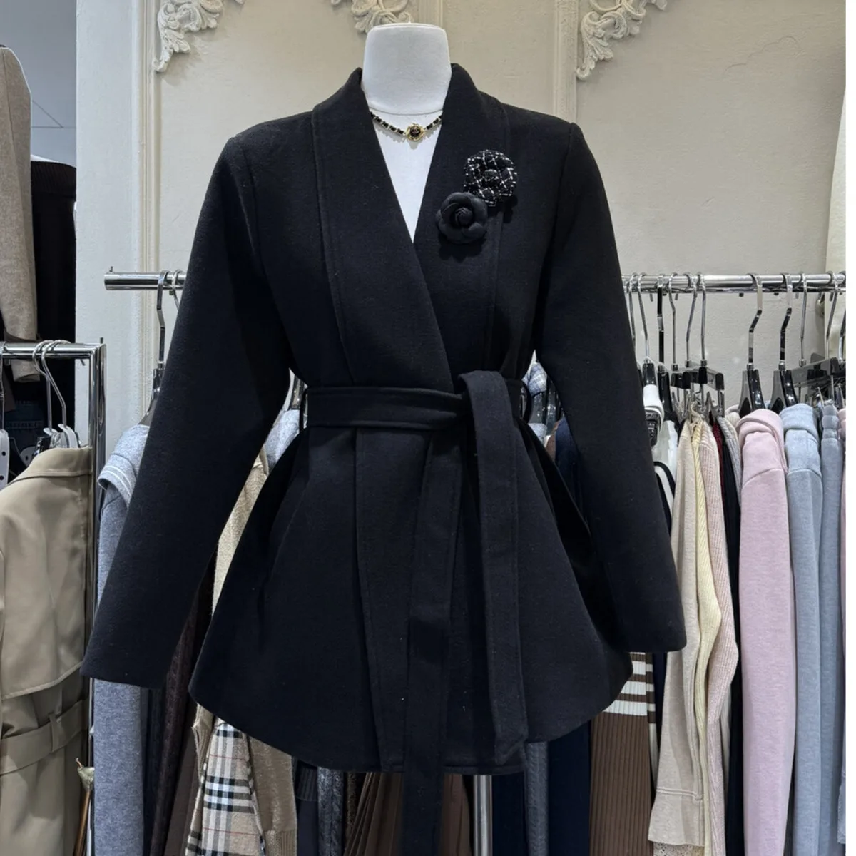 BJTZ 2025 Nueva chaqueta de abrigo que se hunde la cintura de alta calidad de invierno con top de corte estético