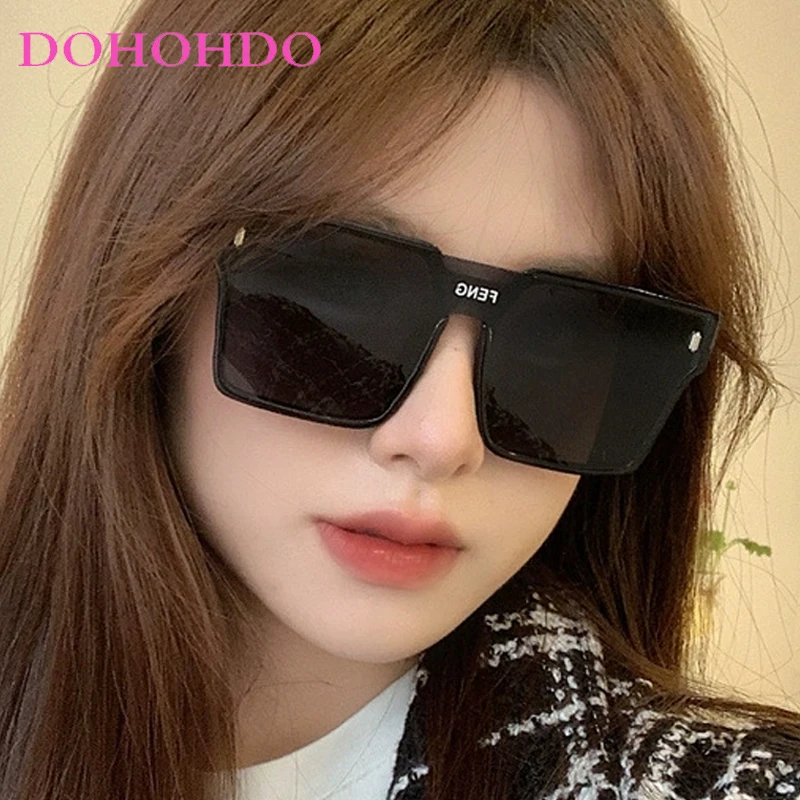 

Fashion Oversized Square One-piece Sunglasses Women Retro Mirror Lens Eyewear Shades UV400 Men Punk Sun Glasses Lentes De Sol