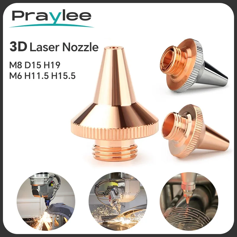 3D Raytools Fiber Laser Cutting Nozzle 1.0 1.2 1.5 2.0 2.5 3.0 M6 M8 H19 H15.5 3D Laser Nozzle BT220 BD04K BM06K BS12K