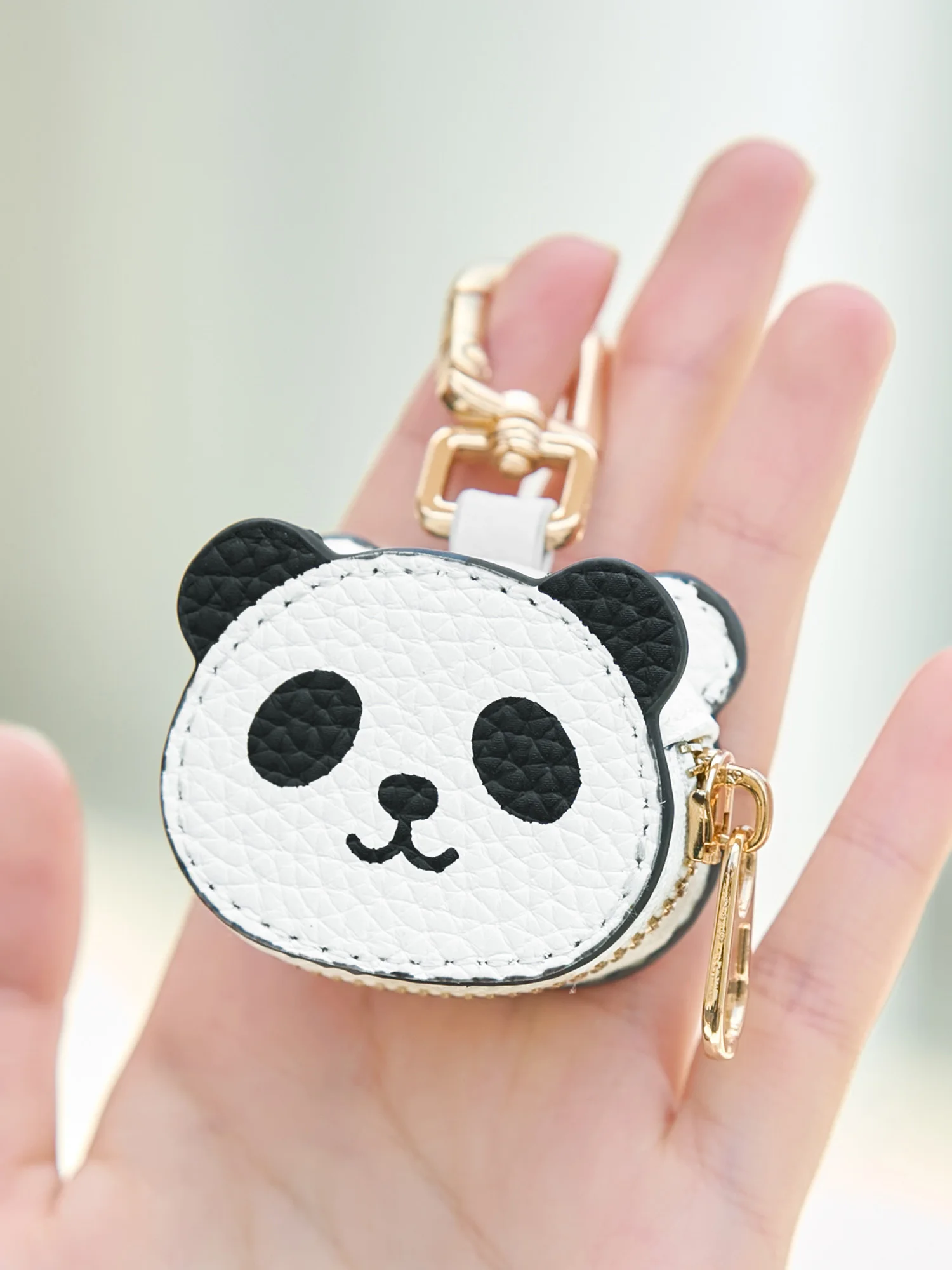 Creative Red Money Bag Pattern Coin Purse PU Leather Cute Panda Keychain Pendant Mini Storage Bag Small and Exquisite Girl's Gif