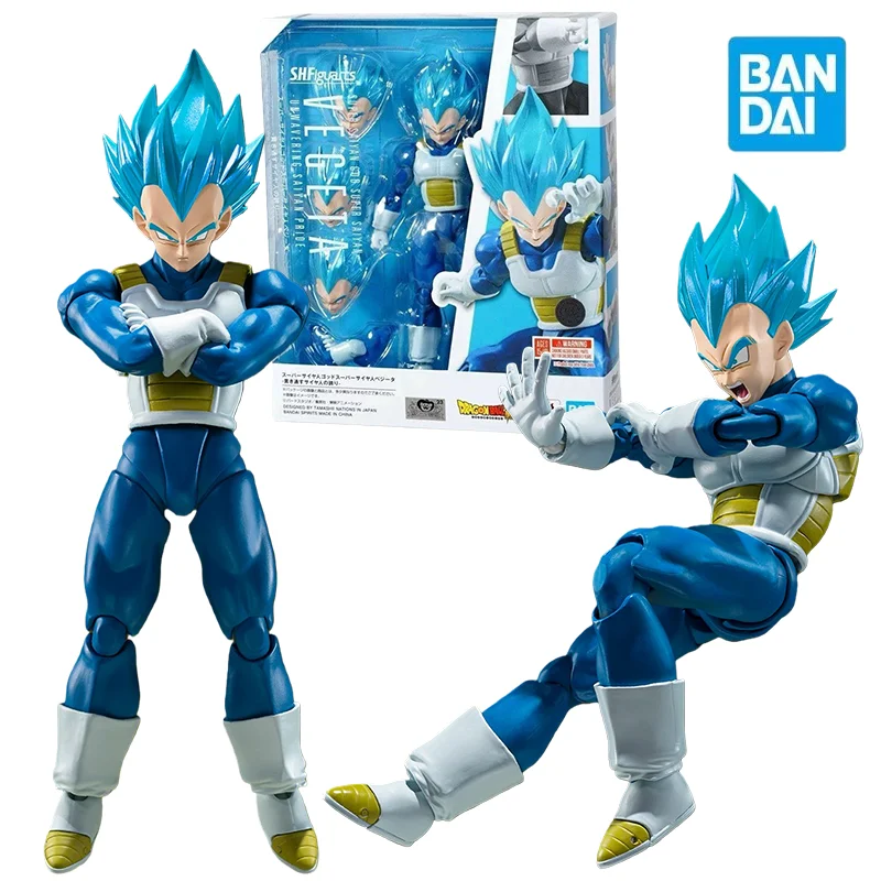 

Bandai SHF Super Saiyan God Super Saiyan Blue Vegeta Action Figures Dragon Ball SUPER Anime Model Kit Toys for Boys Collection