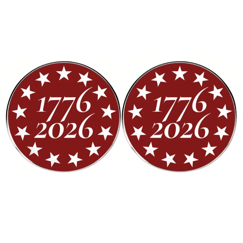 F2TD Strong Zinc Alloy Patriotic Lapel Pin For US 250th Anniversary With 13 Stars And Year Markings