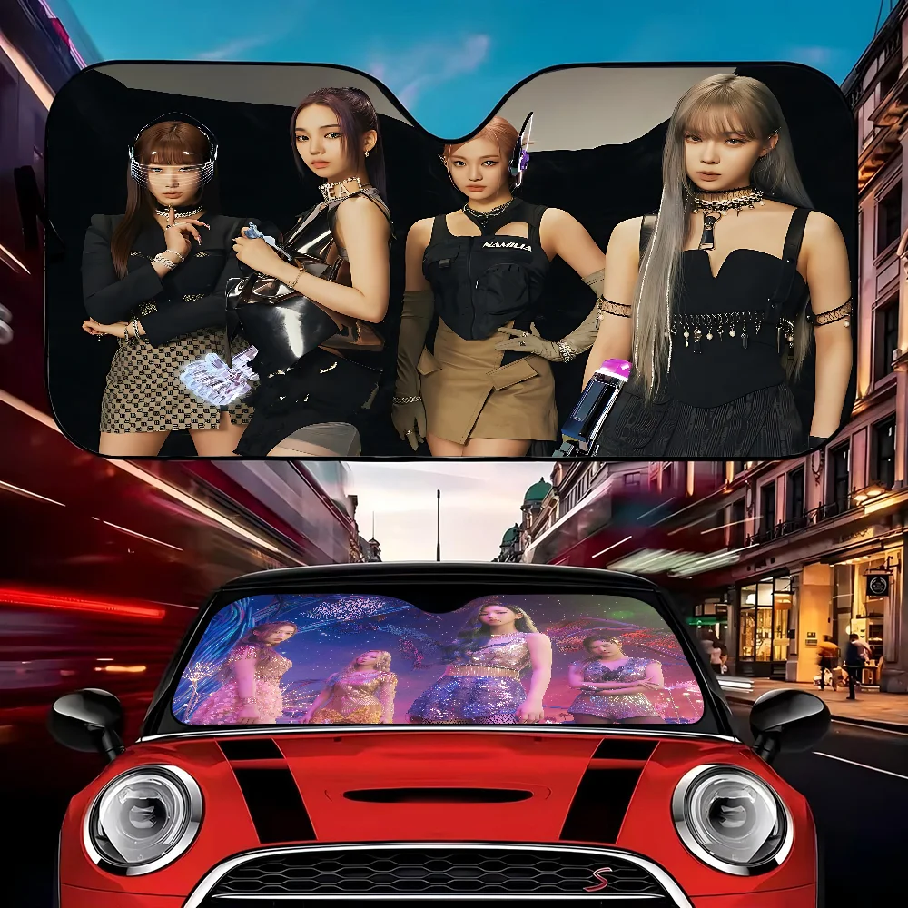 K-KPOP A-Aespas 앞 유리 차양 자동차 SUV 트럭 앞 창 차양 액세서리 바이저 보호대 쉴드 커버