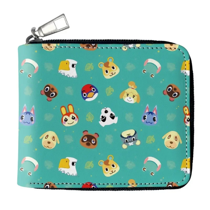 Portafogli con cerniera Anime Animal Crossing per le donne portamonete in pelle PU cartone animato per le donne portafoglio carino porta carte