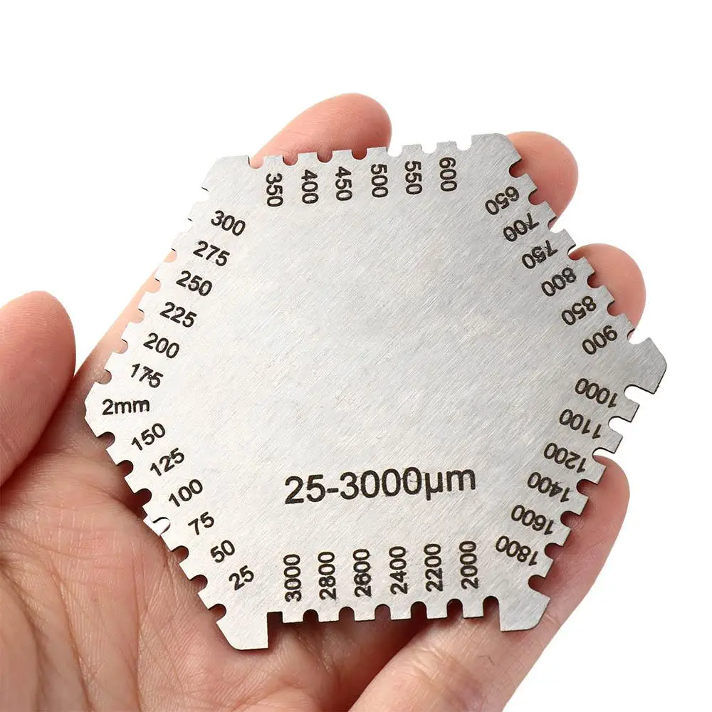 Paint Coating Hexagon Wet Film Comb High Precision Stainless Steel Wet Diaphragm Thickness Gauge 25-3000um Hexagonal