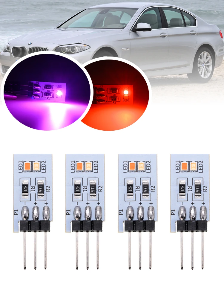 Ulepszone oświetlenie ambientowe paneli drzwiowych do BMW serii 5 F10 F11 2010-2016 F07 2009-2017 LED Czerwone/Fioletowe Moduły Oświetlenia Kieszeni na Klamki Drzwi (4Piece) — Zdjęcie 2 z 2