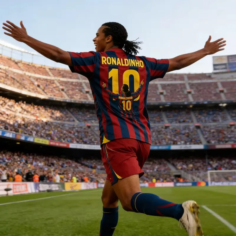 Brazilian-style Ronaldinho 3D Children's T-shirt Football Jersey for Sports and Casual Wear. Suitable for Training.