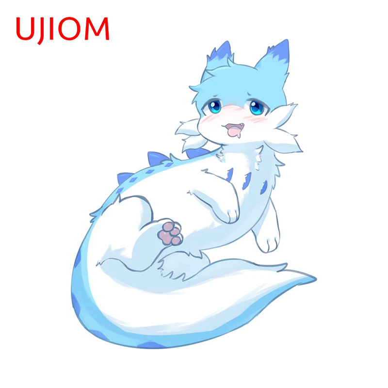 UJIOM 13cm X 10.3cm Chibi Chillet Furry Wall Stickers Funny Wardrobe Refrigerator Decoration Decal Anime Living Room Murals