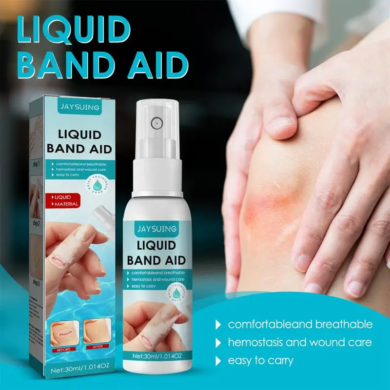 Waterproof Liquid Bandage Quick-Drying Liquid Bandaids 30ml Breathable Gel Bandages For Minor Cuts Wounds Scrapes & Cracked Skin