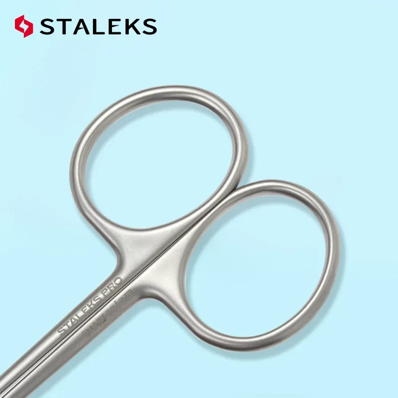 STALEKS Nail Scissors High Quality Stainless Steel Eyebrow Scissors Profession Elbow Scissor Trim Nose Hair Makeup Tools SS-10-3