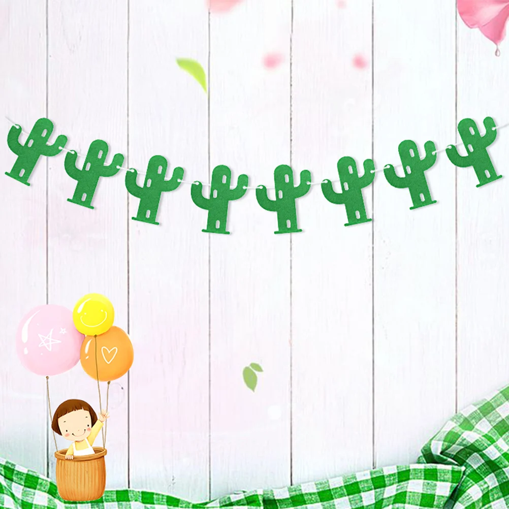 

3 Set Birthday Party Bunting Cactus Lace Mexican Carnival Hanging Garland Decor