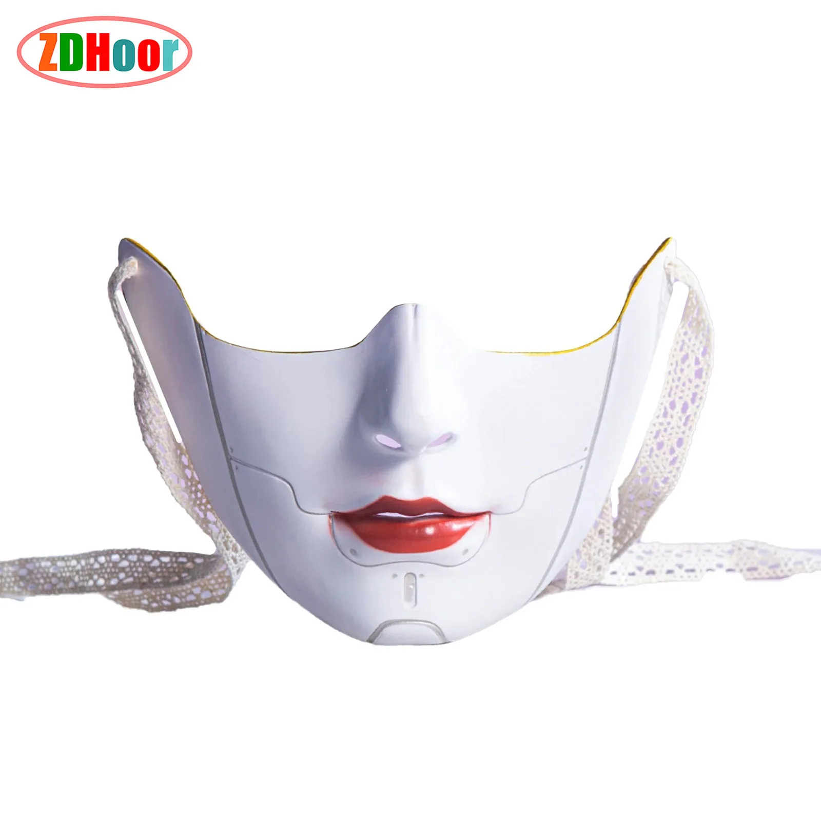 Adult Chinese Style Party Mask Men Women Cool Costume Accessory Prop with Self-tied Straps for Halloween Masquerade Cosplay