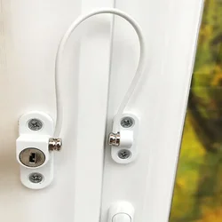 Set Window Door Cable Restrictor Ventilator Baby Kids Child Safety Security Chain Lock Kits Stainless Steel