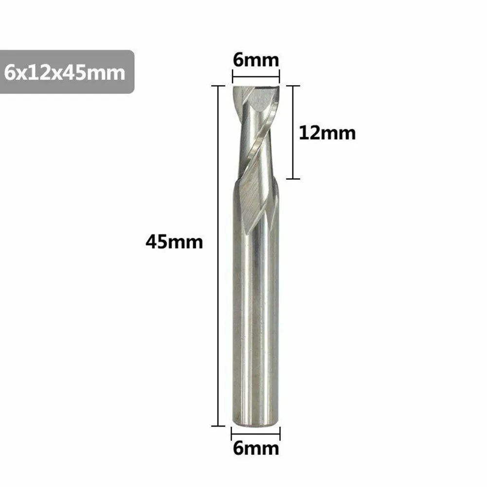 

High Performance Flat End Mill CNC Router Bit with 6mm Shank and 2 Flutes for Fine Cutting of Wood and Plastics