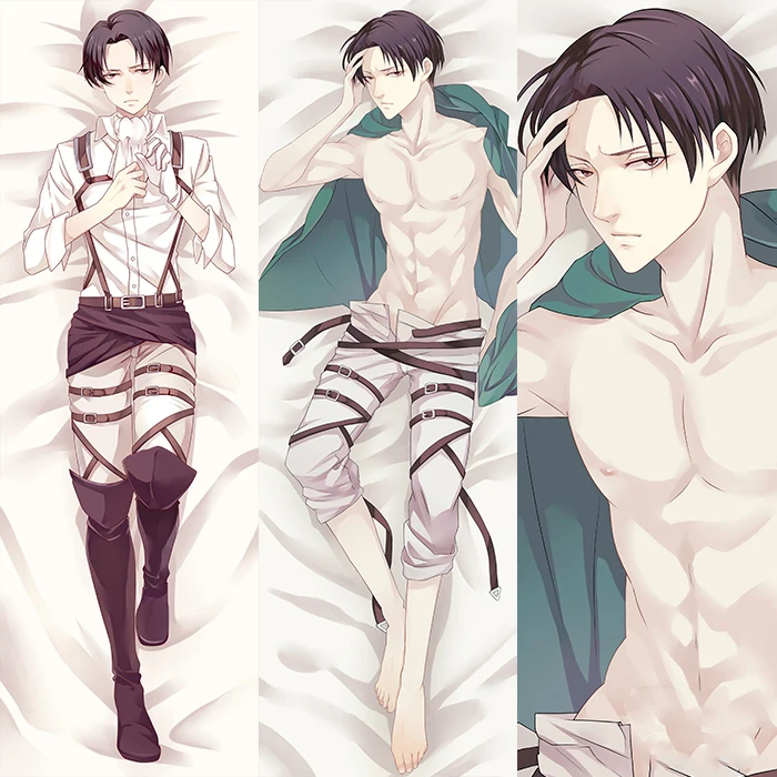 Anime Attack on Titan Levi Ackerman Body Pillow Survey Corps Pillow Case Dakimakura Throw Cushion Double-sided Pillowcase