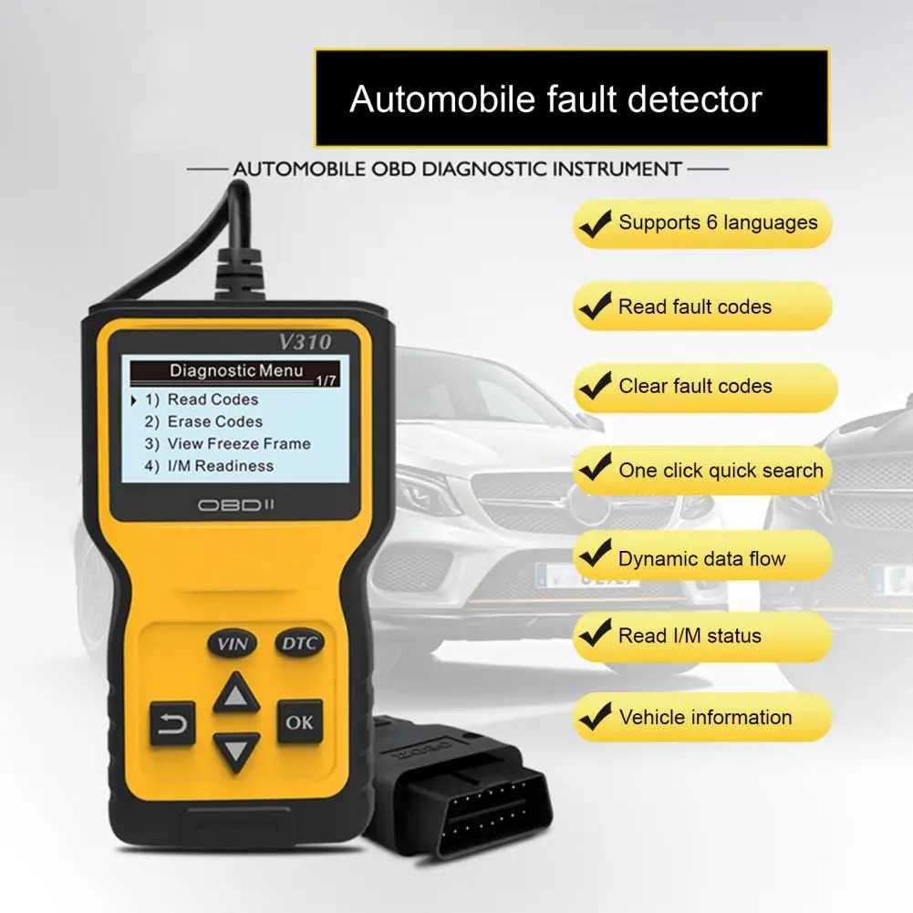 OBD2 Car Diagnostic Tool Portable Multi-language Supported ABS Car Fault Code Reader Diagnostic Scanner Tester Auto Supplies