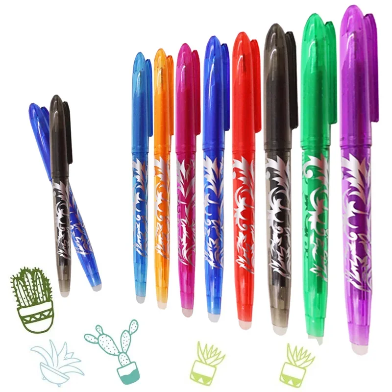 12PCS Erasable Gel Pen 0.5MM Color Erasable Gel Needle Bullet Head 12 Colors Such as Blue blue Office School Supply Stationery image 5