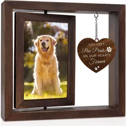 Cornice per foto in legno cane commemorativo Pet Love Ornament Pet Memorial cornice per foto in legno per cane gatto girevole Desktop doppiato