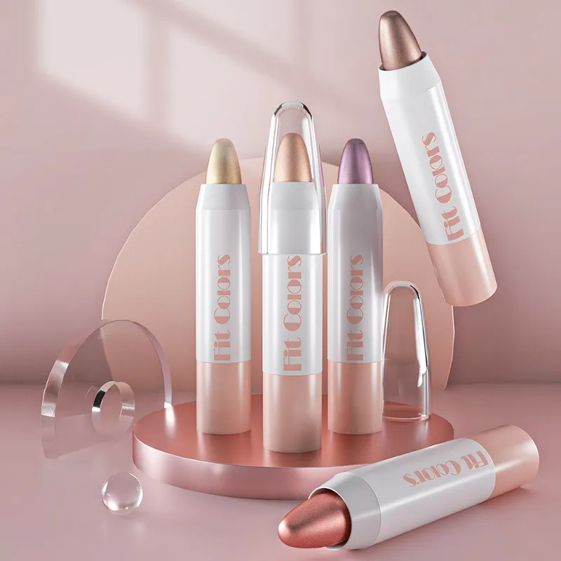 Bâton de fard à paupières nacré 7 couleurs, polyvalent pour les lèvres sous les yeux, surligneur scintillant imperméable, maquillage rapide en déplacement, beauté