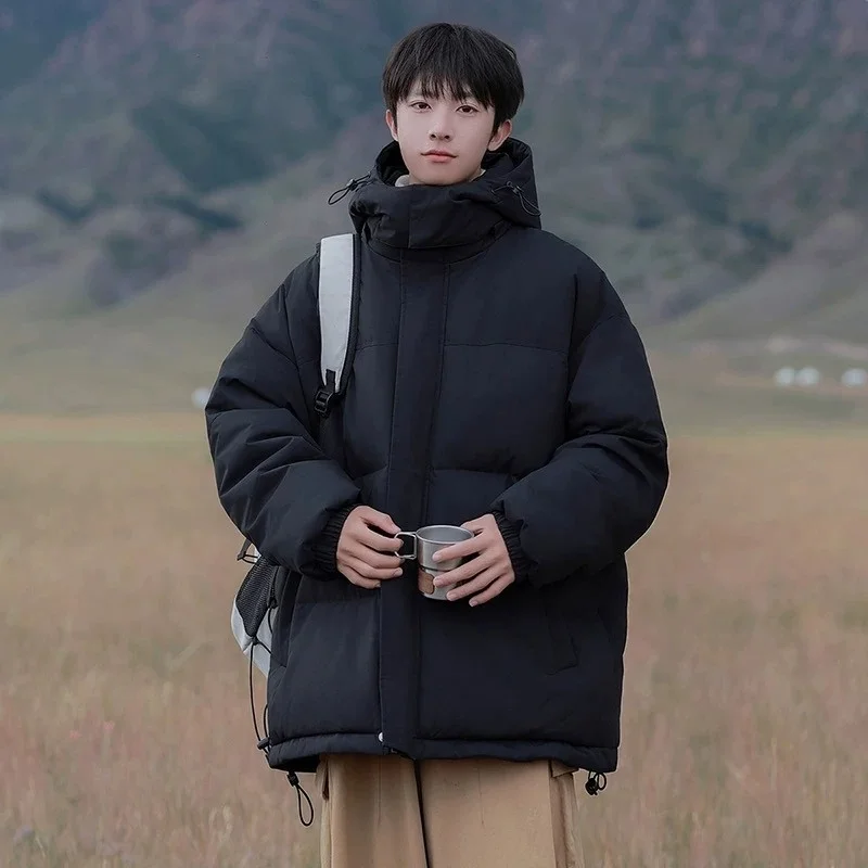 

Мужское пуховое хлопковое пальто Jaet, модное легкое пальто с хлебом, теплое, черное, повседневное, свободное, длинное, све, с застежкой-молнией