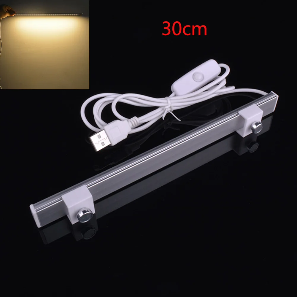 

5v Car Home Reading Light Strip Double Magnet Wall Cabinet Super Bright Hard Bar Workshop USB Led Adhesive Desktop Dimming