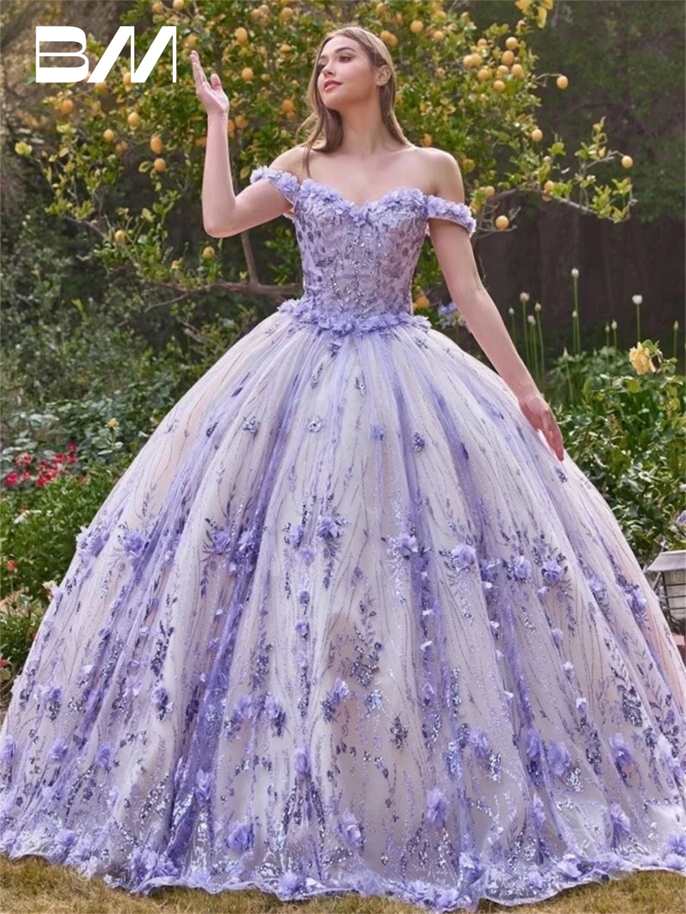 Off The Shoulder Ballgown Quinceanera Dress Prom Dress Princess Zipper Closure Corset Cocktail Party Gown Romantic Floral Tiered