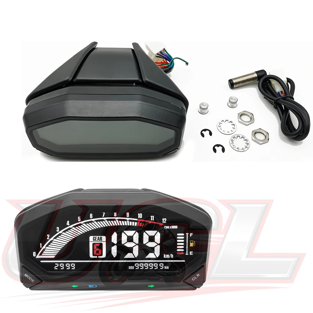 Motorcycle Universal Digital Speedometer Instrument Panel  Display Odometer Tachometer Hour Gauge For ATV Motorbike Accessories