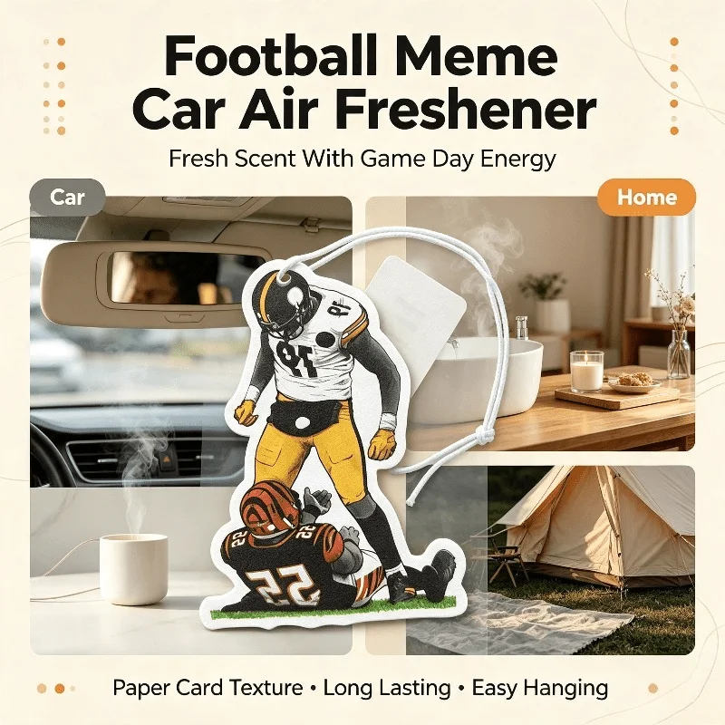 Car Air Freshener Funny Football Player Meme Hanging Scent Card for Car Rearview Mirror Decor Ornament Gift