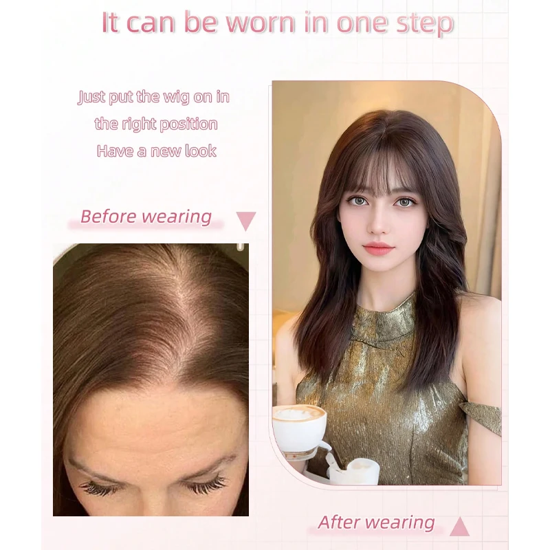 Rambut Asli 100% 7X10cm Jaring Rambut Swiss Lace Buatan Tangan Hairpiece 3 Jepit Ekstensi Rambut Topper dengan Poni Wig untuk Wanita