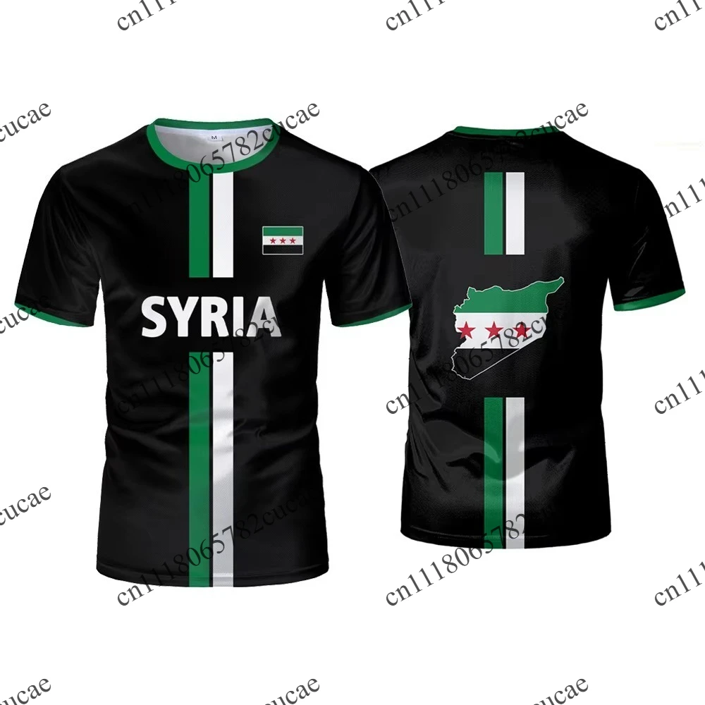 Men's football jersey T-shirt, featuring the Syrian team's national flag print for fans
