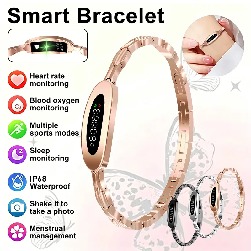 

LIGE Fitness Smart Bracelet for Couples Men Women Activity Sports Tracker IP68 Waterproof Heart Rate Monitor Health Smart Watch