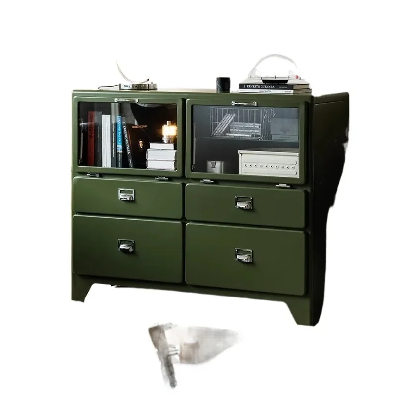 

Household living room drawer dining side cabinet metal storage cabinet
