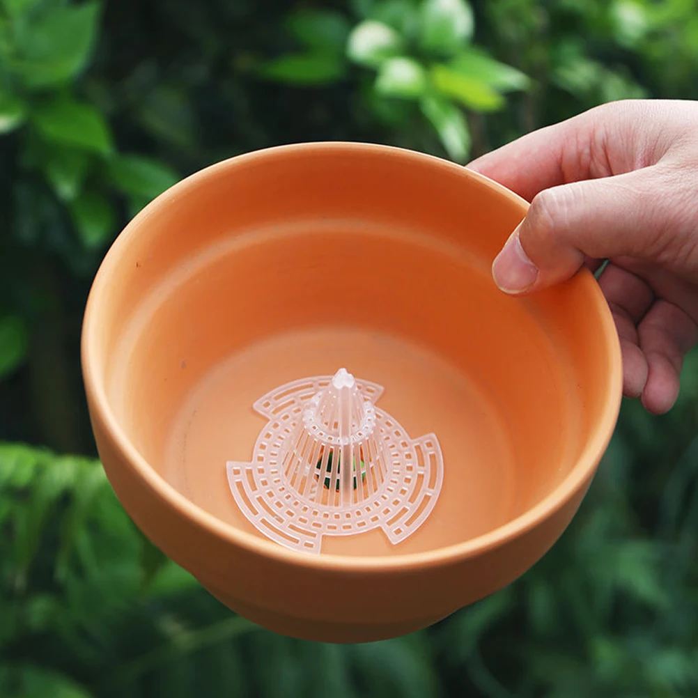 

24Pcs Cone Flower Pot Hole Mesh Pads Plastic Planter Drainage Gaskets Durable Breathable Pot Bottom Net Pads for Garden Home