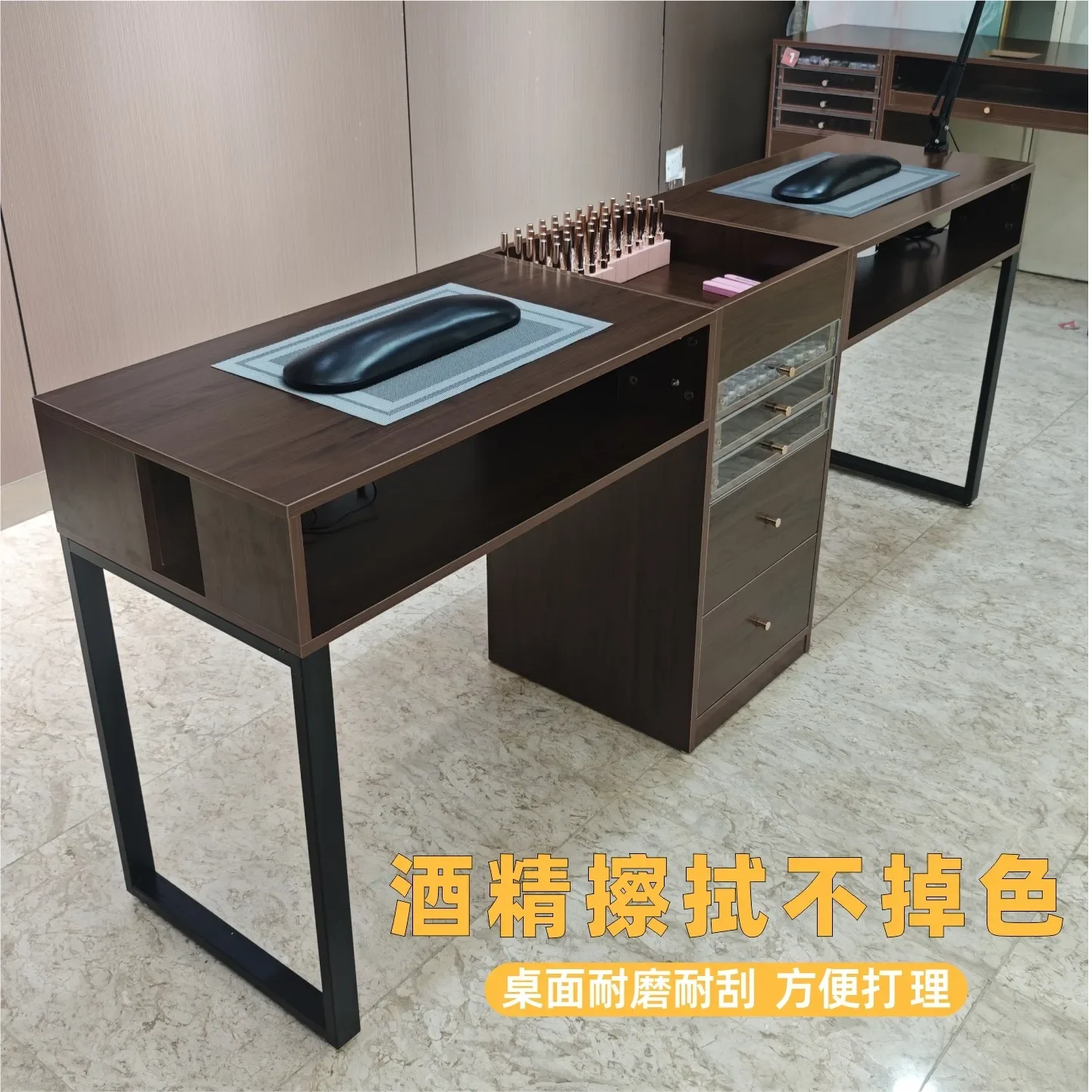 table with drawers retro style nail salon special single double manicurist workbench