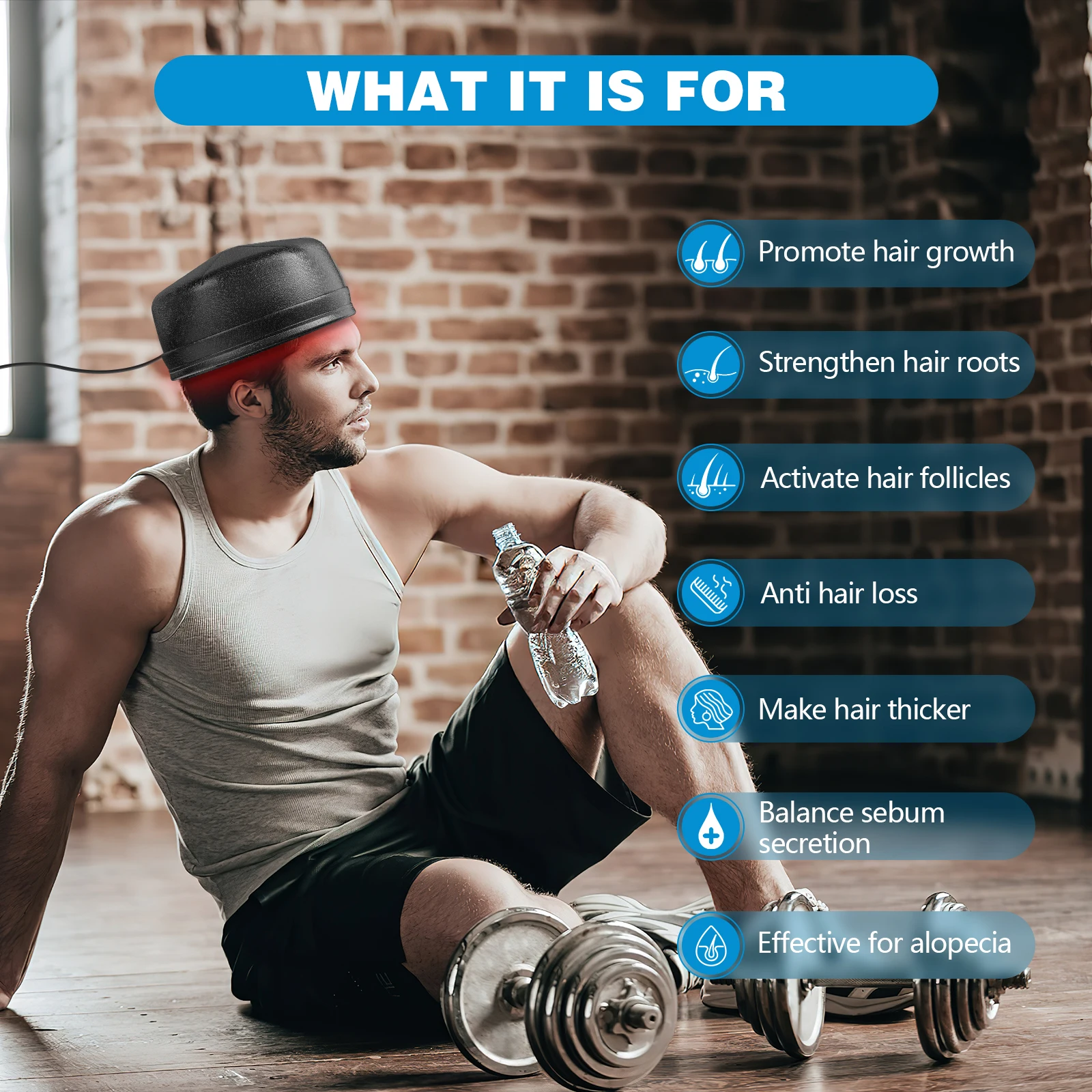 Red Light Therapy Cap for Hair Growth 120 LEDs Anti Hair Loss Hat 660nm 850nm Infrared LED Light Therapy Helmet for Thinning Hair Regrowth Treatment Adjustable Timer Pulse Mode Hair Care Device Alopecia Sebum Control for Men Women