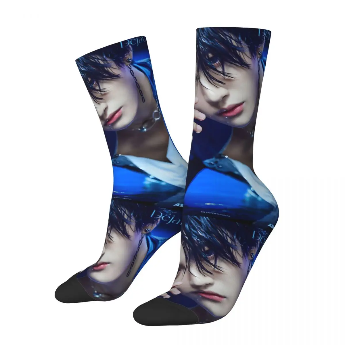 

Crazy compression Ateez Seonghwa Sock for Men Vintage ATEEZ Seamless Pattern Crew Sock Novelty