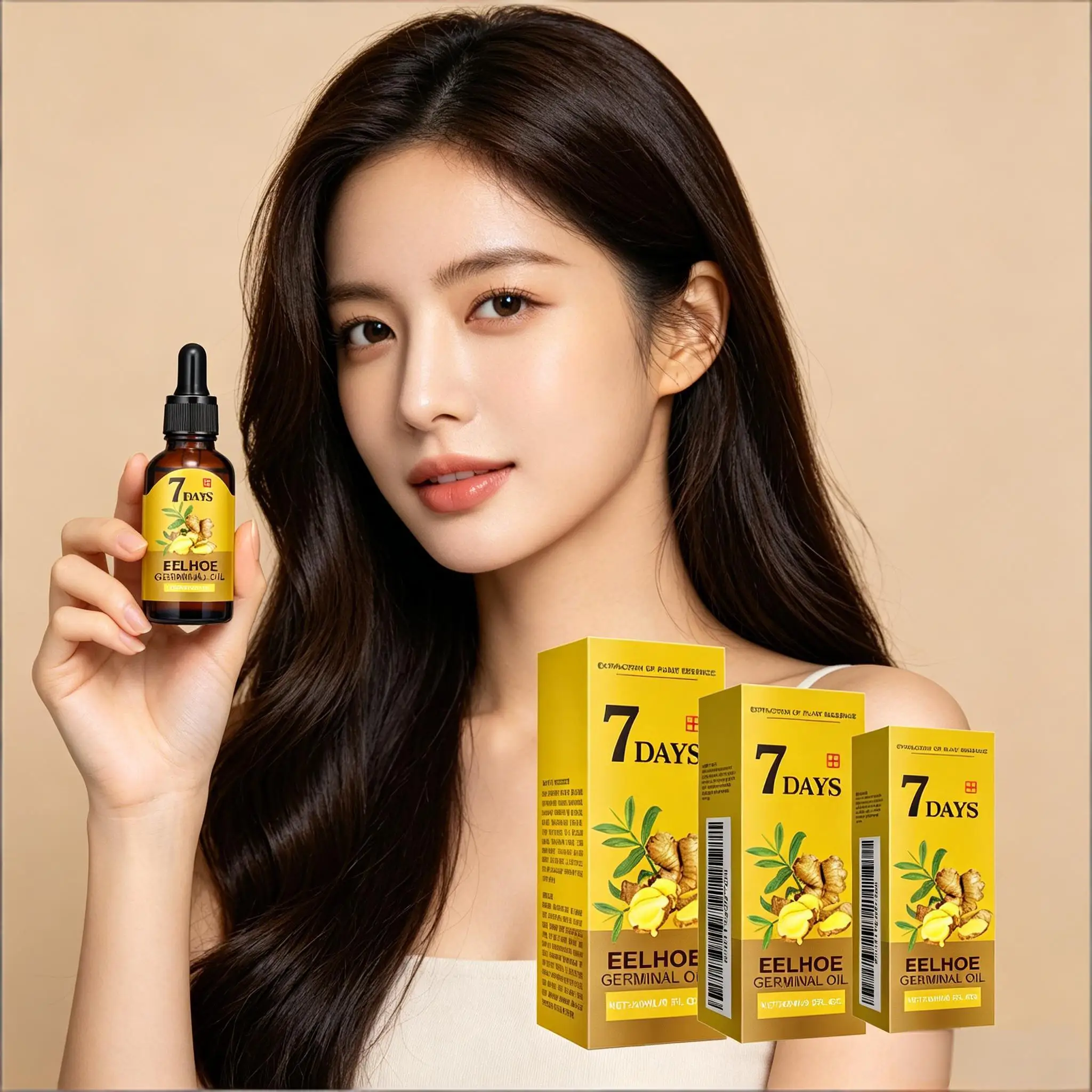 Ginger Hair Growth Oil Strengthening Hair Roots Anti Thin Hair Loss Promoting Hair Regrowth Moisturizing Nourishing Hair Serum