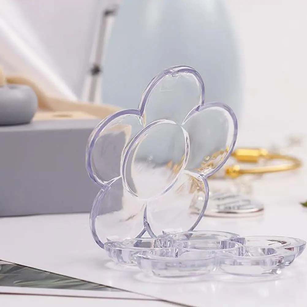 

10pcs 6 Grid Plum Blossom Sub Box Transparent Refillable Makeup Containers Travel Blusher Lipstick Eyeshadow Concealer Boxes
