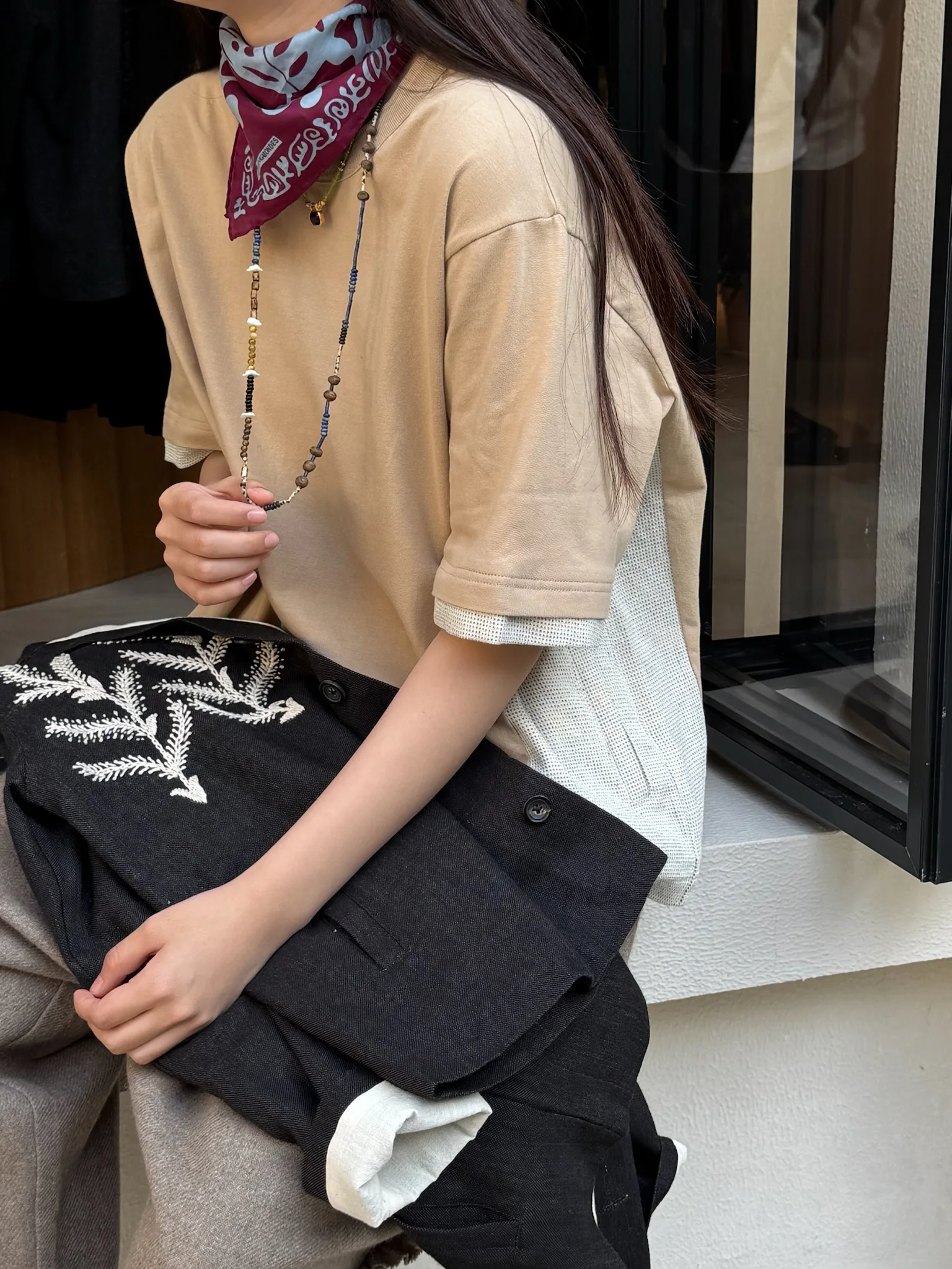 

Футболка женская KARTIK RESEARCH из 100% хлопка, с круглым вырезом, в стиле пэчворк, повседневная, свободного кроя, с коротким рукавом