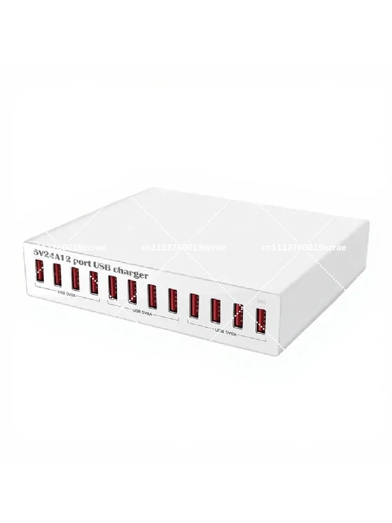 12 Port USB Charging Station 5V 24A 150W Smart Fast Charger Hub for Phone Tablet Digital Devices