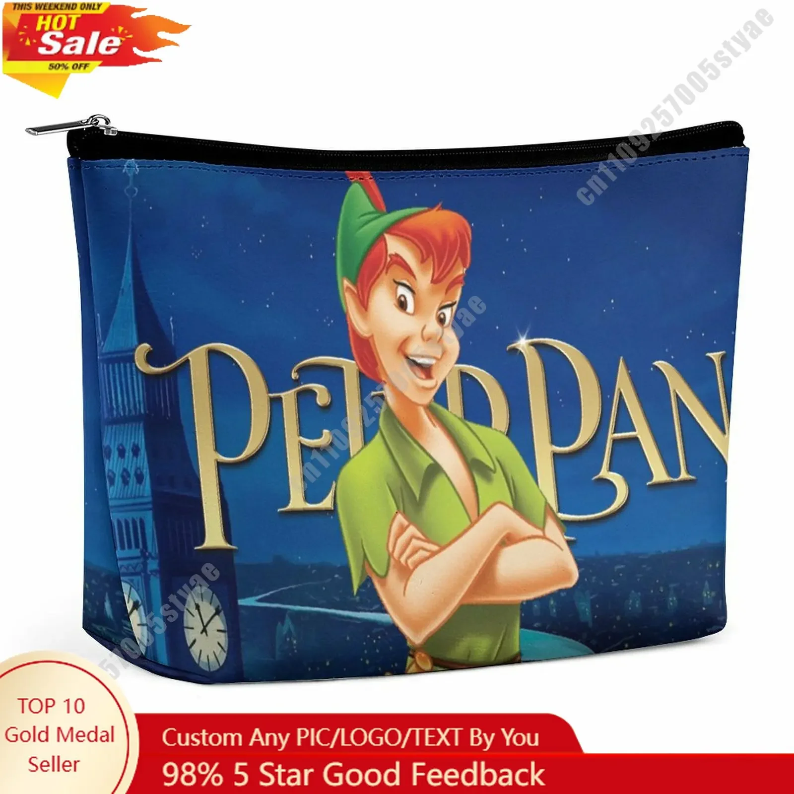 

Peter Pan Cosmetic Bag Disney Cartoon Role DIY Customized Graphic Design Personalized Creation Holiday Gift Cosmetic Storage