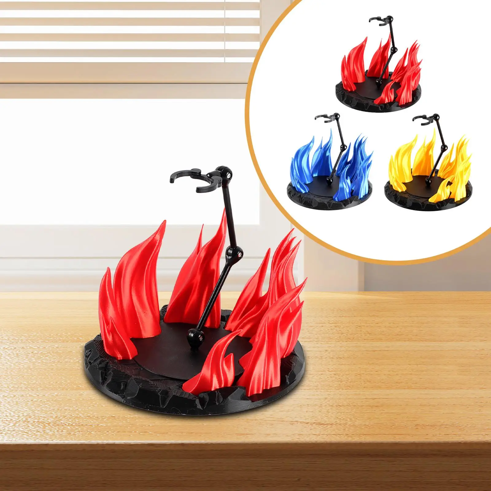 Fire Effect Action Figure Stand Sturdy DIY Assembly Accessories Doll Model Support Stand Holder Figurine Model Display Rack