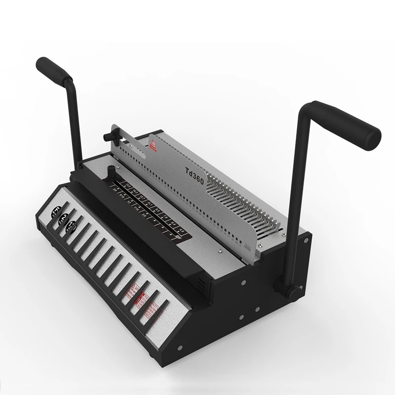 TD360 Manual Double Handle Wire Binding Machine for A3/A4/A5/A6 Sheets Coil Spiral Small Calendar Book Binding