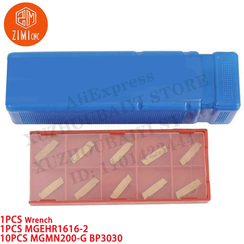 1 قطعة MGEHR1616-2 مخرطة الحز تحول حامل أداة + 10 قطعة MGMN200-G BP3030 إدراجات كربيد معدن سي ان سي ميكانيكي أدوات القطع
