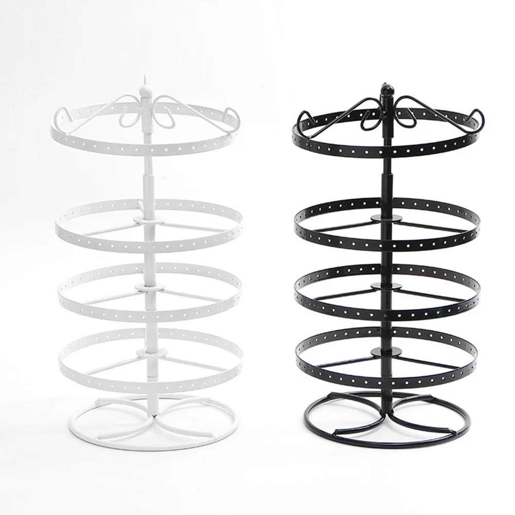 

1Pcs Jewelry Holder Metal Earrings Rack 4 Layer Rotating Display Stand 168 Holes Organizer for Vanity Dresser Earrings Rack
